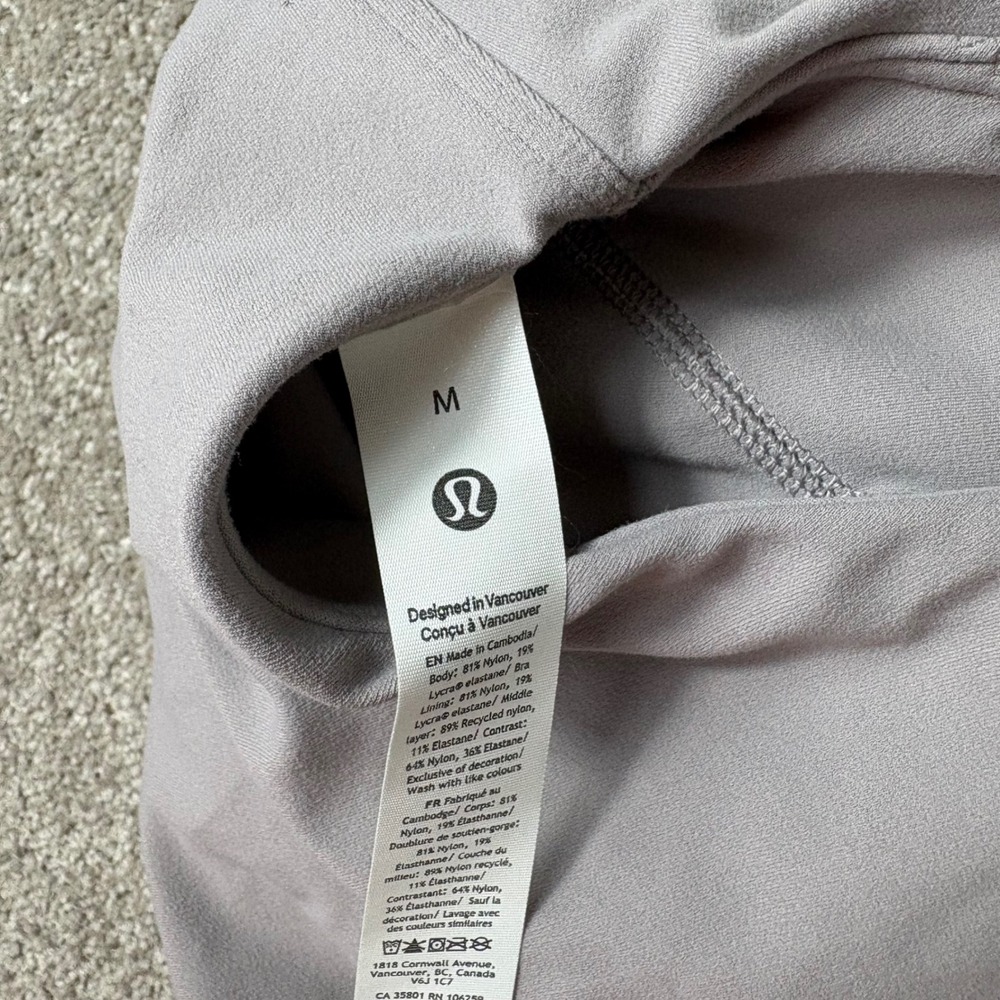Lululemon High Neck Racerback Crop Tank Top with Built-in Bra Purple Size M - Picture 5 of 5